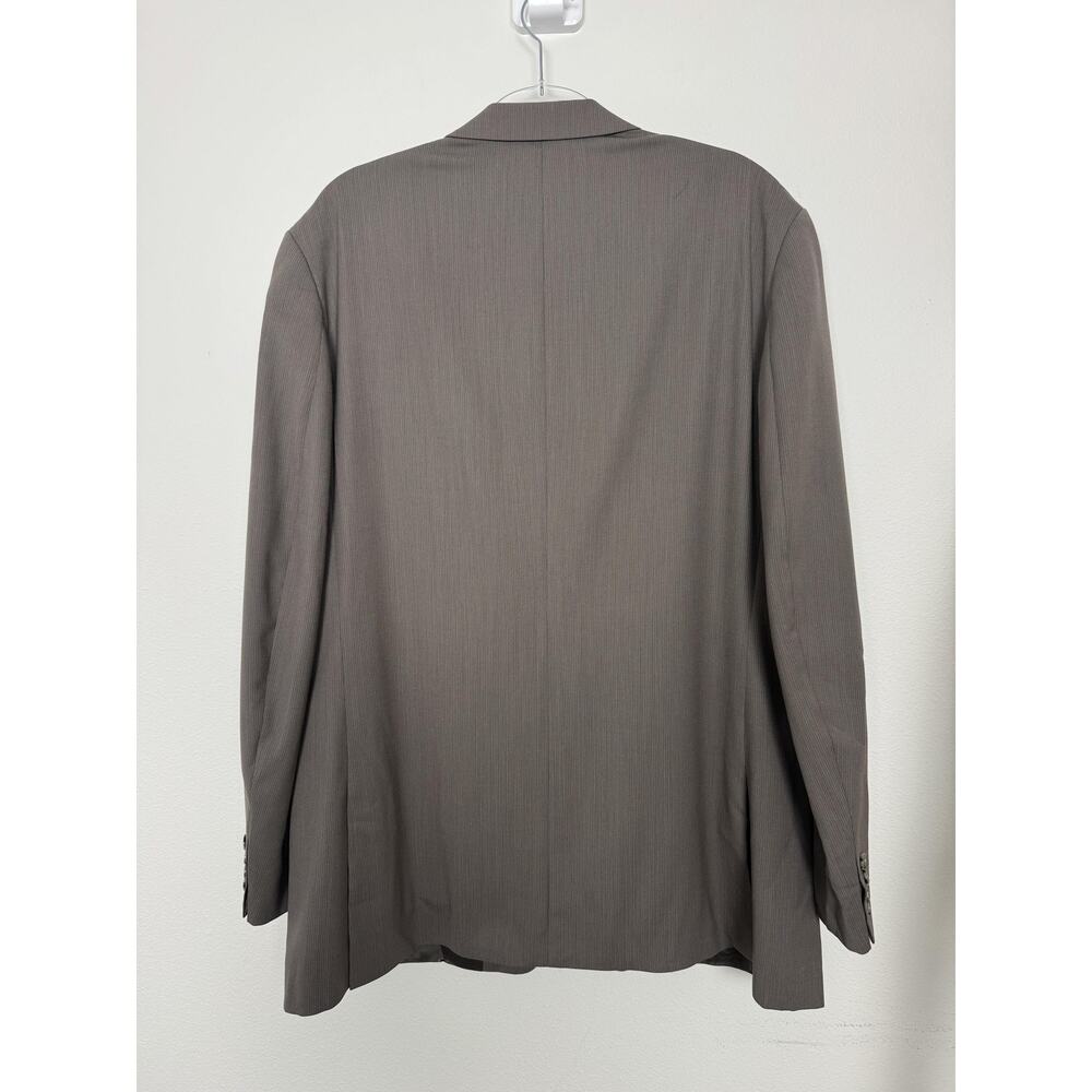 Kenneth Cole New York Blazer Mens 44L Taupe Pinstripe Wool Two Button Lined - Picture 7 of 12